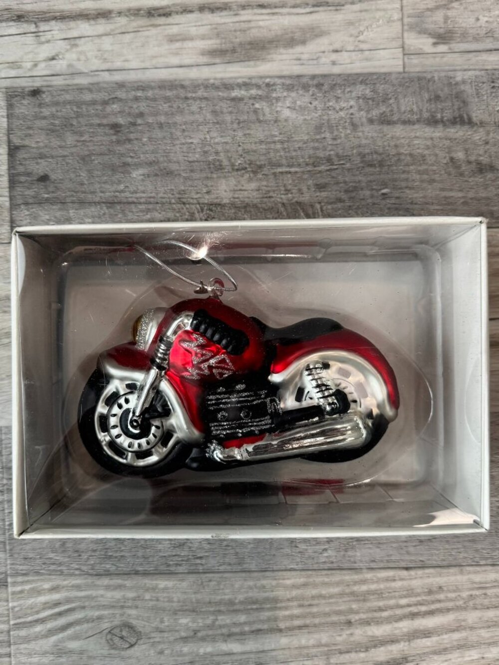 Vintage Department 56 Mercury Glass Motorcycle Ornament New In Box